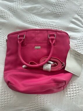 thirty-one Fuchsia Pebbled Satchel with Detachable Strap